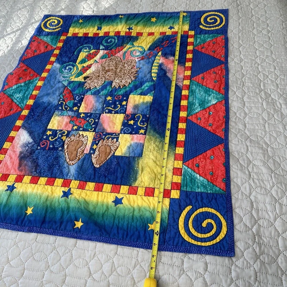 Bear Quilt Blanket Baby Moon Handmade Reversible Sleeping Rockets Stars Tie Dye